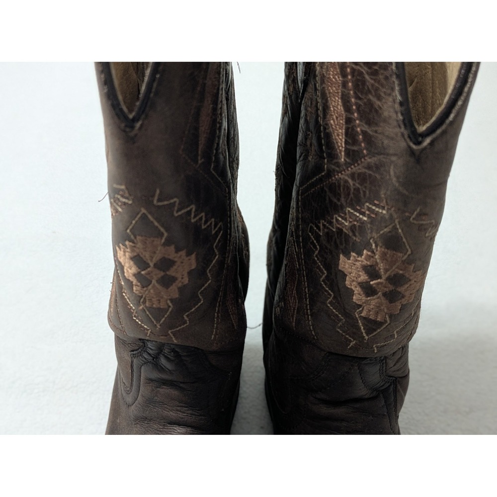 CIRCLE G by CORRAL Women's Black/Brown Distressed Arrowhead Boots Sz 8 - Picture 9 of 11